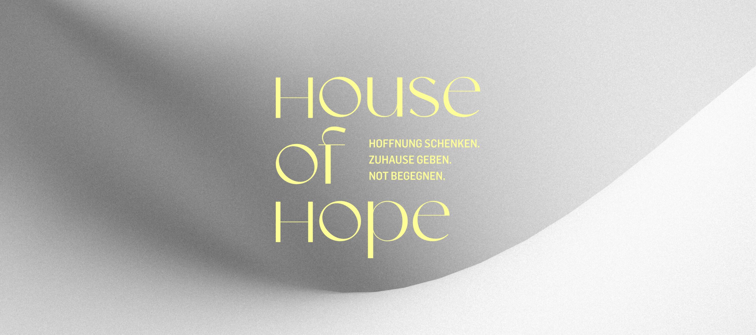 Alt Text: Moderner grafischer Entwurf mit der Botschaft "House of Hope", betont Hoffnung, Geben, dies und das. Perfekt für Kirche, Inspiration, Gemeinschaft.